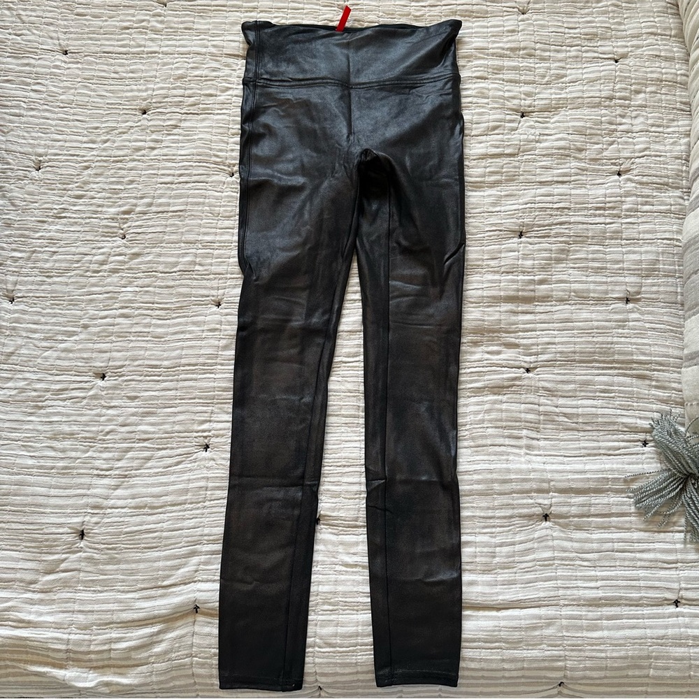 SPANX Black Faux Leather Leggings